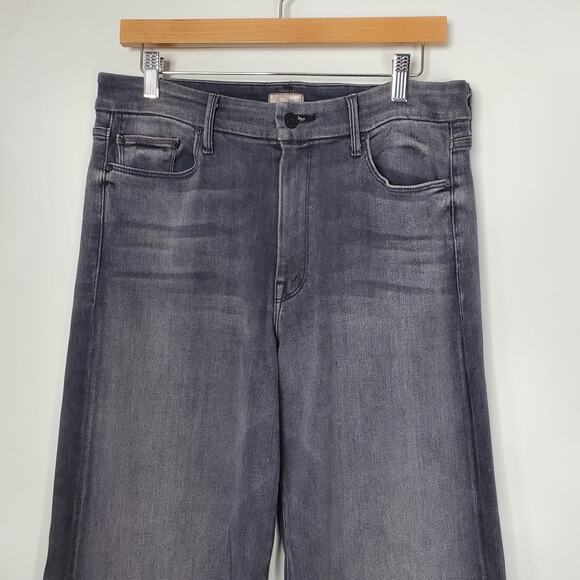 Mother The Roller Heel Flared Wide Leg Jeans X Marks The Spot Gray USA Size 30 - Picture 6 of 12